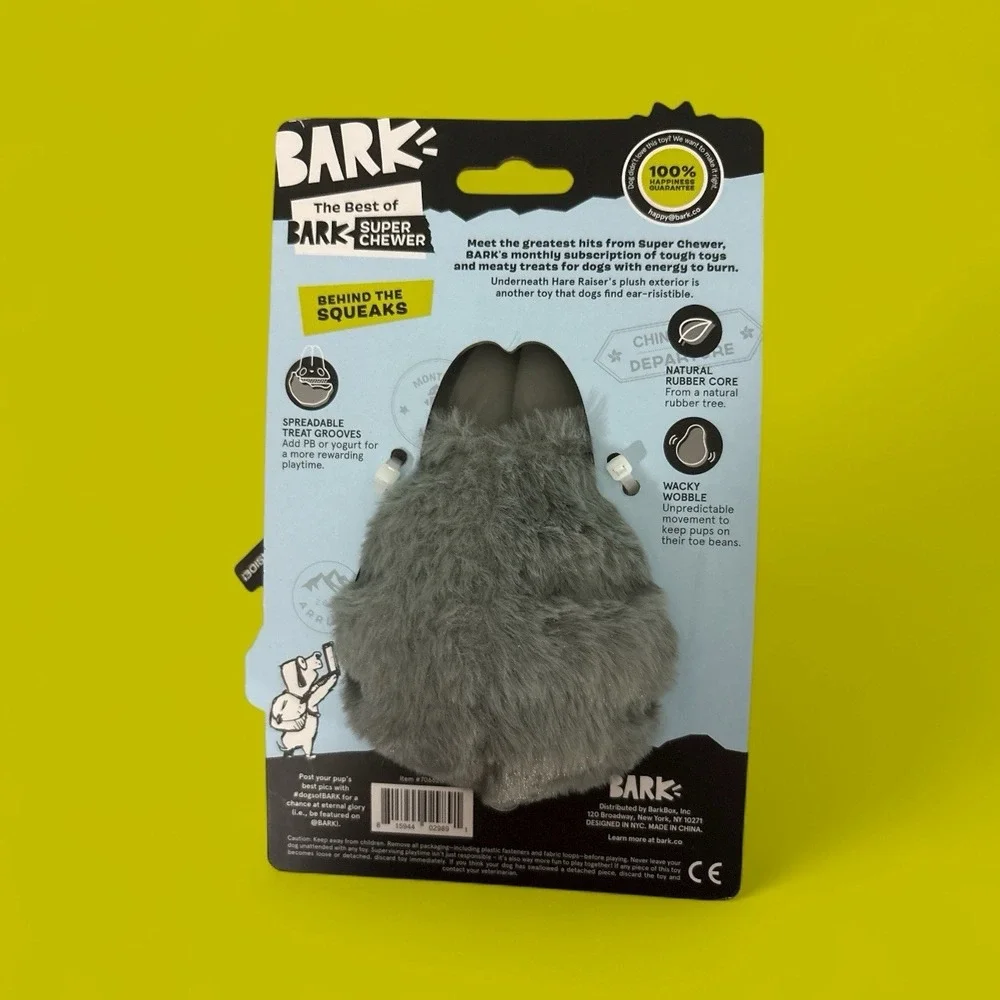 BarkBox‎ Super Chewer Hare Raiser Durable Rip & Reveal Bark Box Dog Toy 6x4